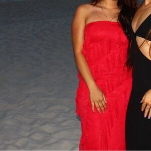 Red Strapless Dress